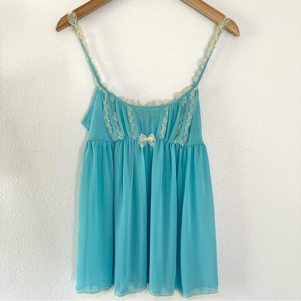 Vintage y2K Victorias Secret Powder Blue Babydoll Dress M
